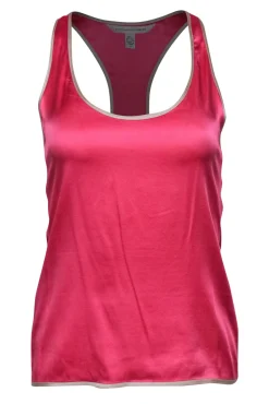 Diane von Furstenberg - Hot Pink Satin Racerback Tank Top Sz S