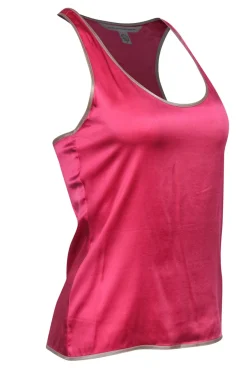 Diane von Furstenberg - Hot Pink Satin Racerback Tank Top Sz S