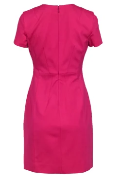 Diane von Furstenberg - Hot Pink Short Sleeve A-Line Dress Sz 4