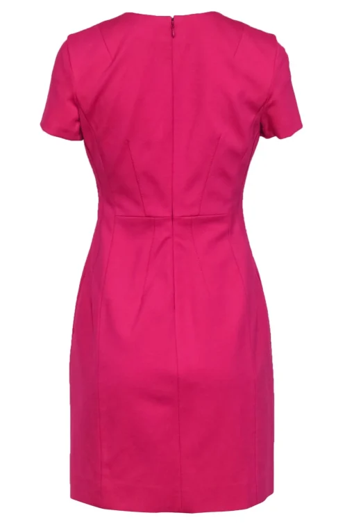 Diane von Furstenberg - Hot Pink Short Sleeve A-Line Dress Sz 4