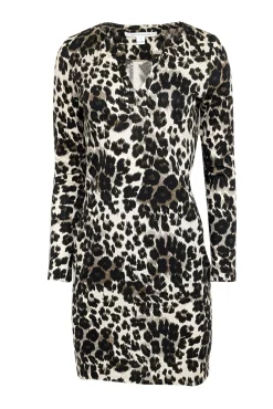 Diane von Furstenberg - Ivory, Brown, & Black Leopard Print Dress Sz 4