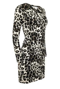 Diane von Furstenberg - Ivory, Brown, & Black Leopard Print Dress Sz 4