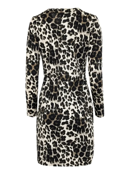 Diane von Furstenberg - Ivory, Brown, & Black Leopard Print Dress Sz 4