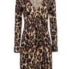 Diane von Furstenberg - Leopard Print Silk Long Sleeve Wrap Dress Sz 6