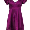Diane von Furstenberg - Magenta Cotton Babydoll Dress w/ Ruffles Sz 4