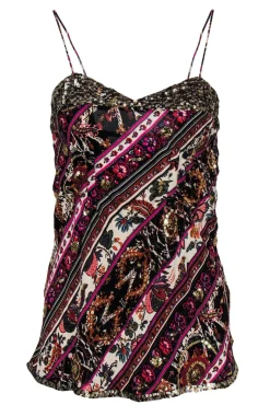 Diane von Furstenberg - Multicolored Paisley Silk Sequined Camisole Sz 6