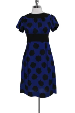 Diane von Furstenberg - Navy Rose Bud Dress Sz 2