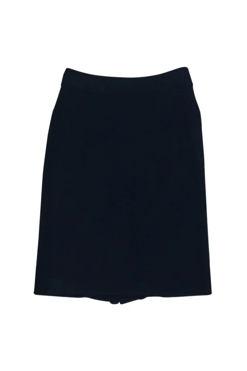 Diane von Furstenberg - Navy Textured Pencil Skirt Sz 2