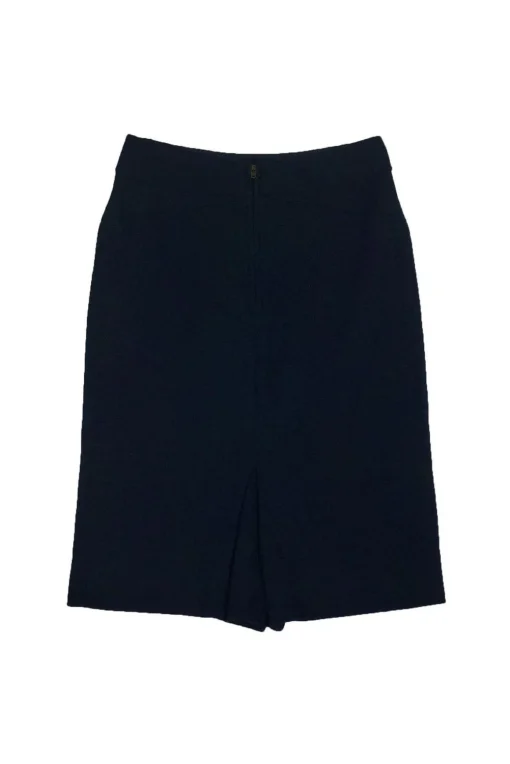 Diane von Furstenberg - Navy Textured Pencil Skirt Sz 2