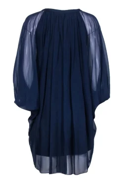 Diane von Furstenberg - Navy Wide Sleeve Kimono Dress Sz 0