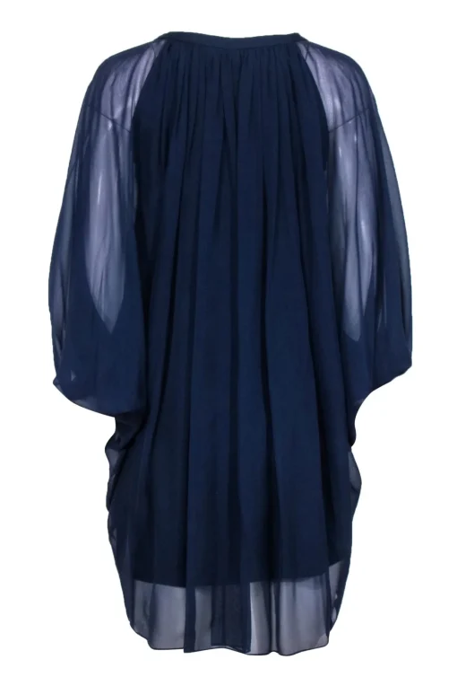 Diane von Furstenberg - Navy Wide Sleeve Kimono Dress Sz 0