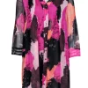 Diane von Furstenberg - Pink Patterned Mini Shirt Dress Sz 6