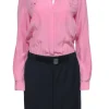 Diane von Furstenberg - Pink & Navy Two-Toned Belted Sheath Dress Sz 10