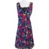 Diane von Furstenberg - Pink & Blue Floral Print Silk Dress Sz 4