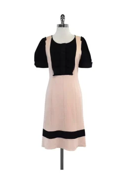 Diane von Furstenberg - Pink & Black Short Sleeve Dress Sz 6