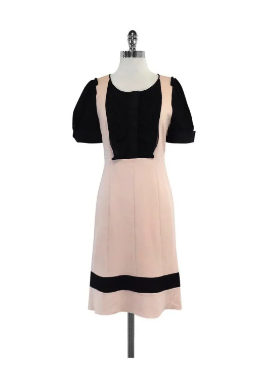 Diane von Furstenberg - Pink & Black Short Sleeve Dress Sz 6