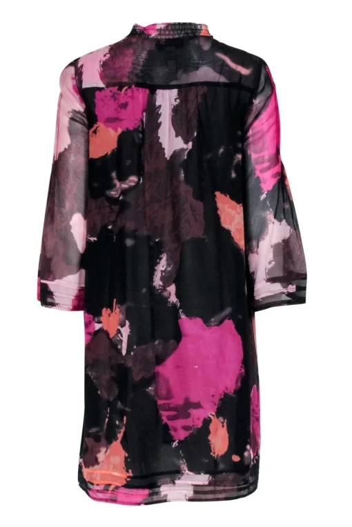 Diane von Furstenberg - Pink Patterned Mini Shirt Dress Sz 6