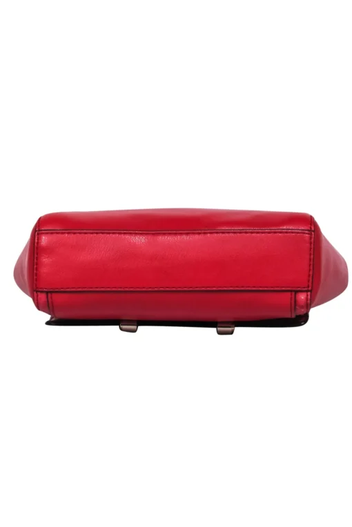 Diane von Furstenberg - Red Leather & Snakeskin Small Shoulder Bag w/ Chain Strap