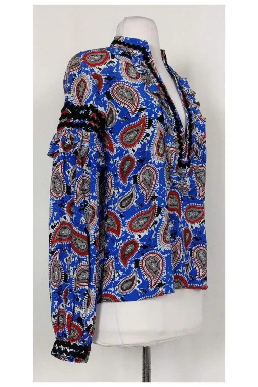 Dodo Bar Or - Blue Paisley Print Shirt Sz 4