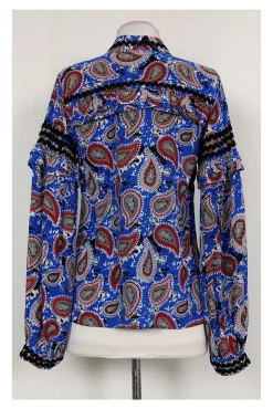 Dodo Bar Or - Blue Paisley Print Shirt Sz 4