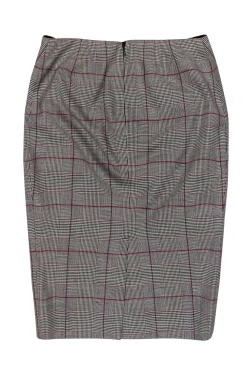 Dolce & Gabbana - Beige, Black, Red Plaid Pencil Skirt Sz 2