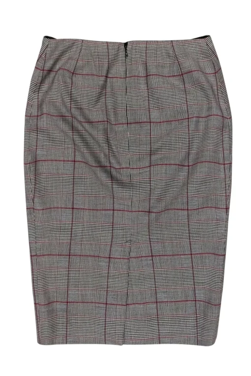 Dolce & Gabbana - Beige, Black, Red Plaid Pencil Skirt Sz 2