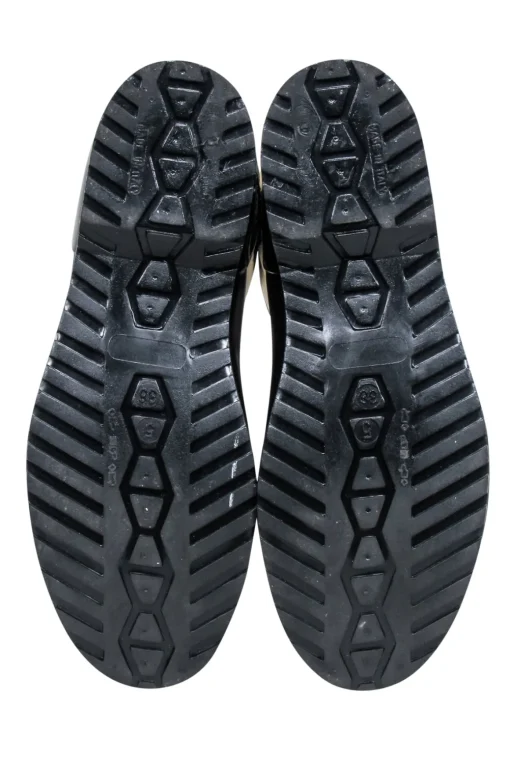 Dolce & Gabbana - Black & Cream Striped Rain Boots Sz 8