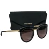 Dolce & Gabbana - Brown Tortoise Shell Round Sunglasses w/ Gold Trim