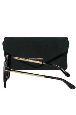 Dolce & Gabbana - Brown Tortoise Shell Round Sunglasses w/ Gold Trim