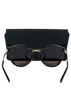 Dolce & Gabbana - Brown Tortoise Shell Round Sunglasses w/ Gold Trim