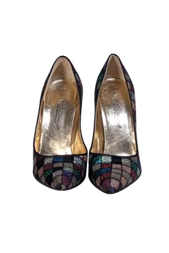 Dolce & Gabbana - Gold, Black, & Multi Color Print Pumps Sz 8.5