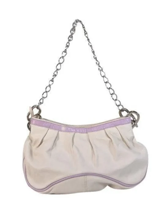 Dolce & Gabbana - Ivory & Lilac Leather Shoulder Bag