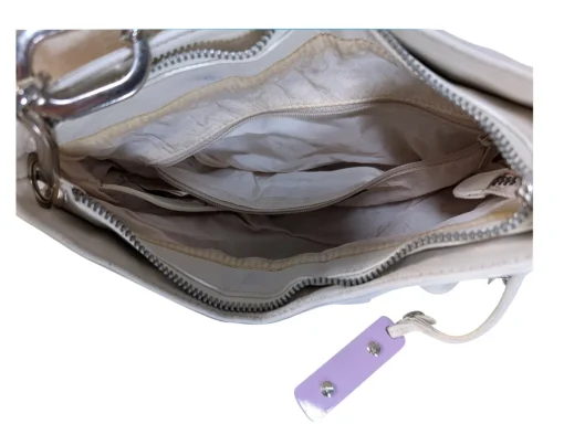 Dolce & Gabbana - Ivory & Lilac Leather Shoulder Bag