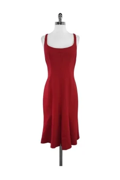 Dolce & Gabbana - Red Wool Blend Sleeveless Dress Sz 10