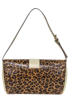 Dolce & Gabbana - Tan Leopard Print Baguette w/ Beige Leather Trims
