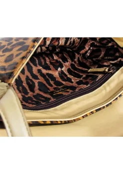 Dolce & Gabbana - Tan Leopard Print Baguette w/ Beige Leather Trims