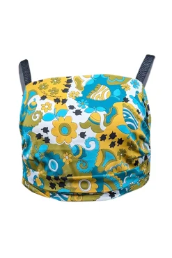Dolce & Gabbana - Teal, Olive, Yellow, White, & Black Print Cropped Blouse Sz 8