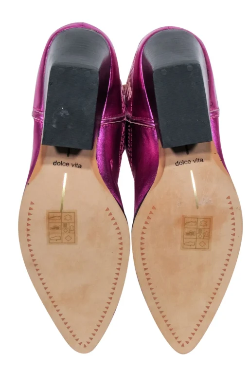 Dolce Vita - Metallic Pink Western Style Short Boots Sz 7.5