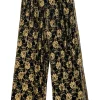 Doncaster - Black & Gold Floral Lace Wide Leg Trousers Sz 8