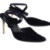 Donna Karan - Black & Gold Velvet Pointed Toe Heels Sz 7