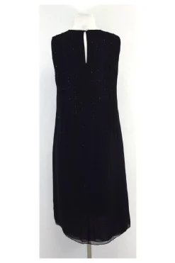 Donna Karan - Black Silk Beaded Shift Dress Sz 4