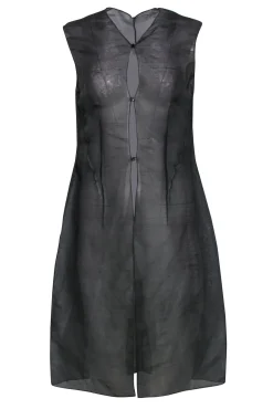 Donna Karan - Greenish Gray Sheer Long Silky Vest Sz 10