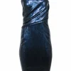 Donna Karan - Navy Sequins One Shoulder Dress Sz 6