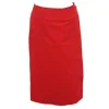 Donna Karan - Red Cotton Blend Wrap Pencil Skirt Sz S