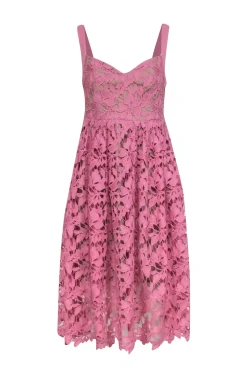 Donna Morgan - Pink Embroidered Lace Sleeveless Midi Dress Sz 6