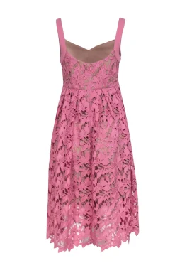 Donna Morgan - Pink Embroidered Lace Sleeveless Midi Dress Sz 6