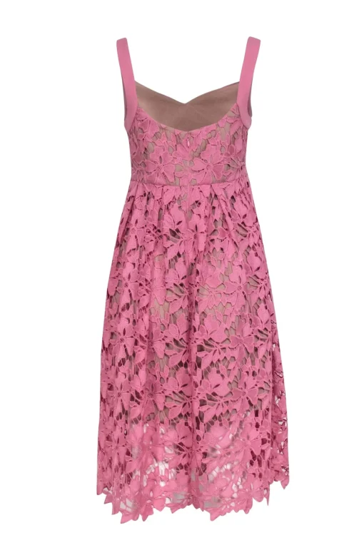 Donna Morgan - Pink Embroidered Lace Sleeveless Midi Dress Sz 6