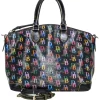 Dooney & Bourke - Black w/ Rainbow Monogram Print Satchel
