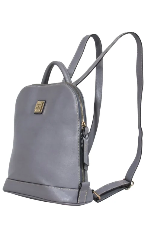 Dooney & Bourke - Grey Zipper Around Saffiano Leather Backpack