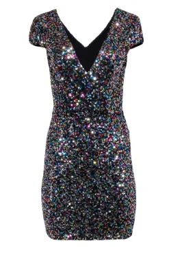 Dress the Population - Multi-Color Sequin Mini Dress Sz S